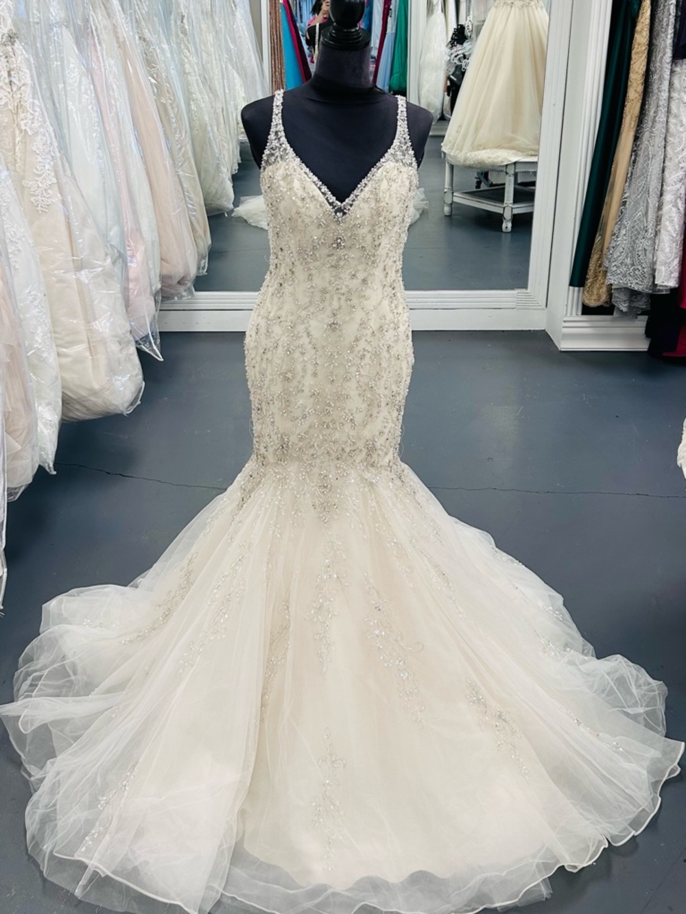 Mori Lee Ivory Beaded Bridal Gown
